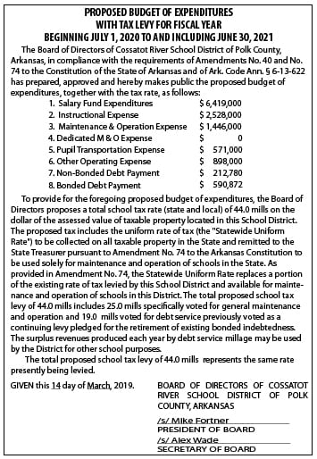 CRSD budget 03201901 | My Pulse News