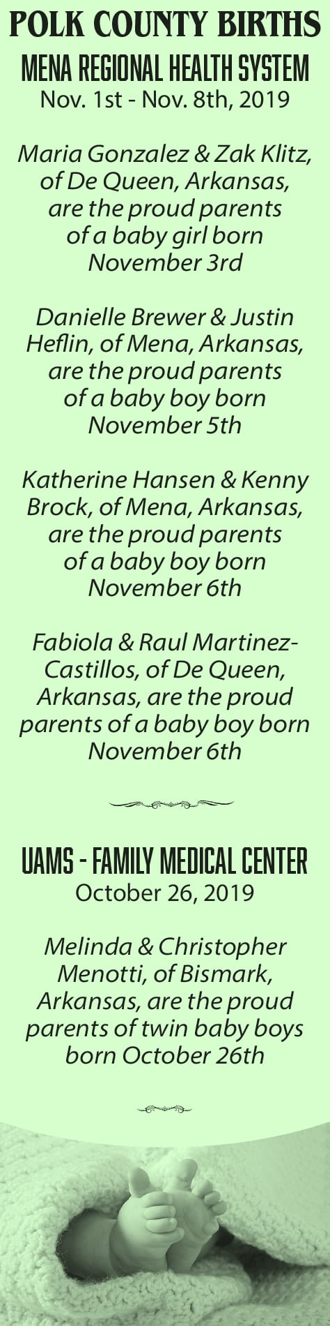 Baby Announcement 1col 111319 | My Pulse News